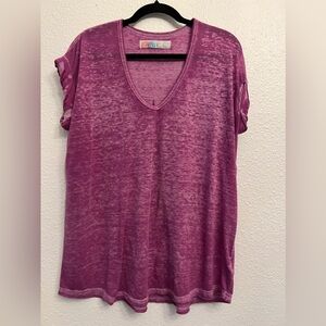 #1004 Free People FP Beach purple oversized lightweight tshirt XS